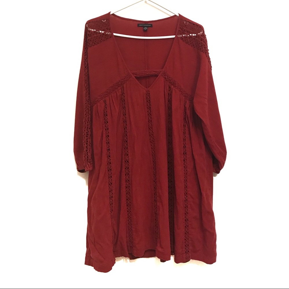 American Eagle Outfitters boho red dress size L